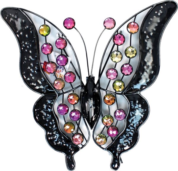 Very Cool Stuff - Metal Rainbow Bling Butterfly Wall Art For Discount