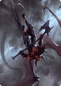 Burning-Rune Demon Art Card [Kaldheim Art Series] Cheap