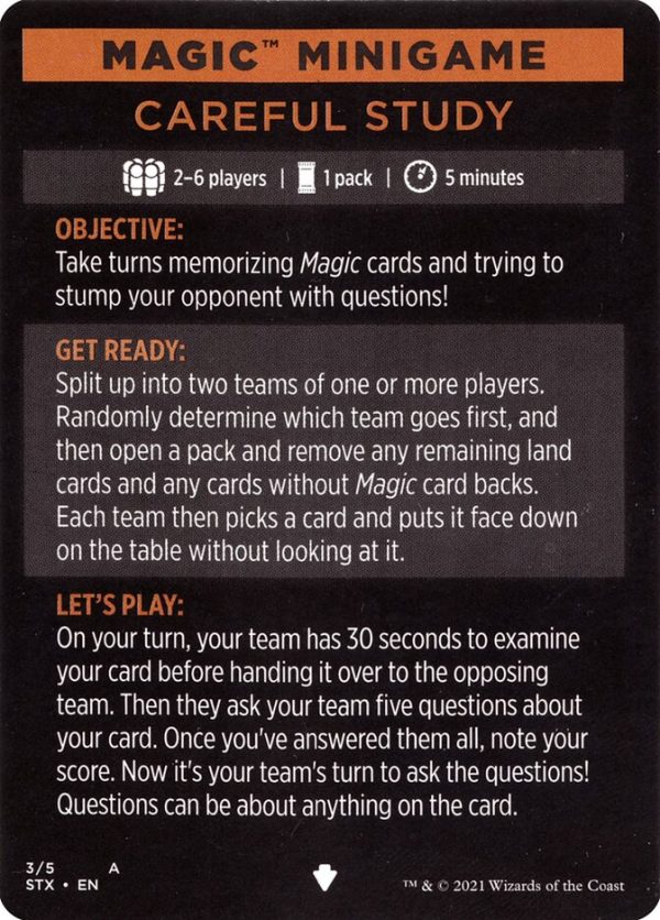 Careful Study (Magic Minigame) [Strixhaven: School of Mages Minigame] Sale