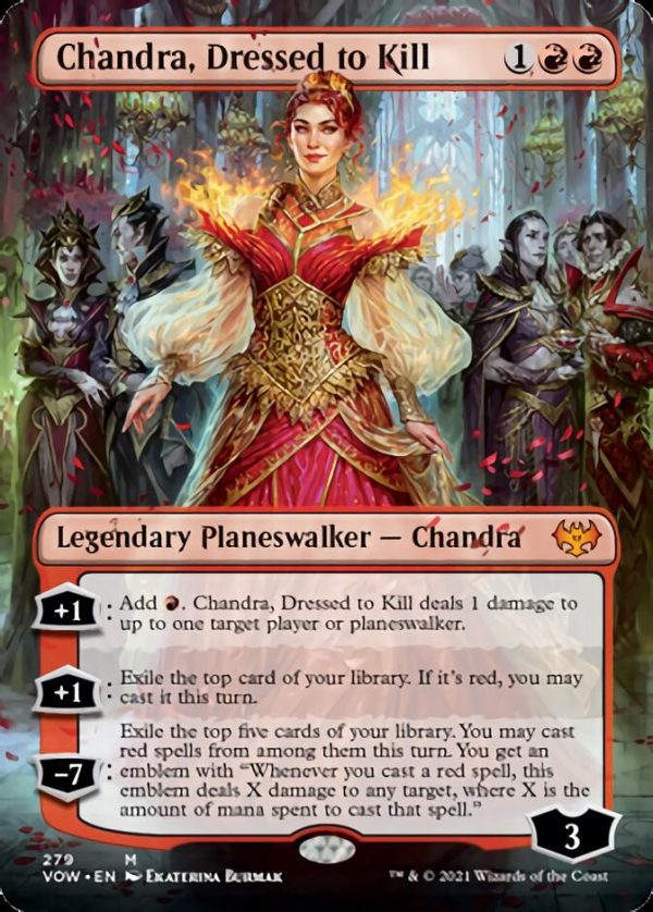 Chandra, Dressed to Kill (Borderless) [Innistrad: Crimson Vow] Sale