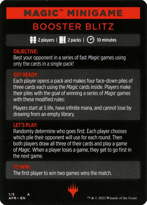 Booster Blitz (Magic Minigame) [Dungeons & Dragons: Adventures in the Forgotten Realms Minigame] For Discount