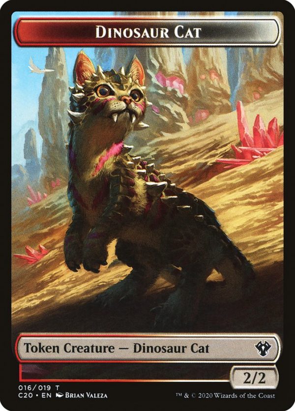 Bird    Dinosaur Cat Double-Sided Token [Commander 2020 Tokens] Cheap