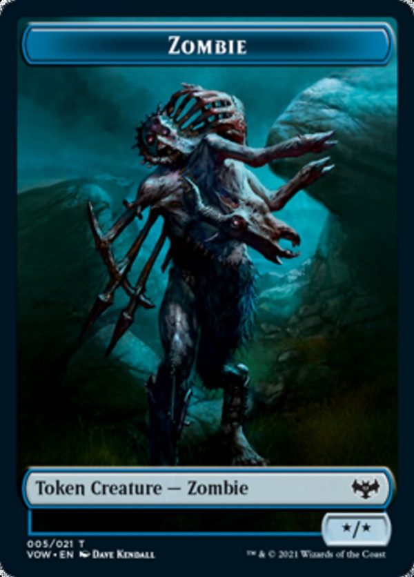 Blood    Zombie (005) Double-Sided Token [Innistrad: Crimson Vow Tokens] on Sale